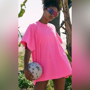 Free People Movement icon shirt in hot pink